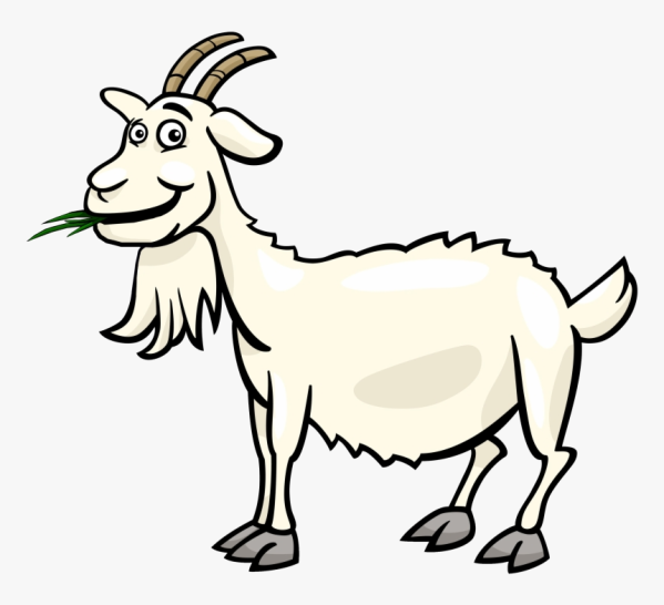 Jokey clipart image of a billy goat.