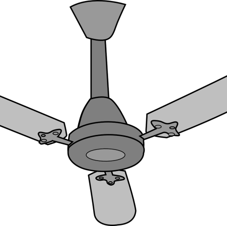 Clipart image of an electric ceiling fan