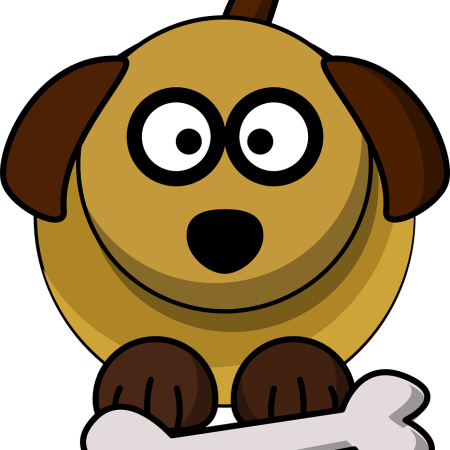 Clipart of a dog with a bone