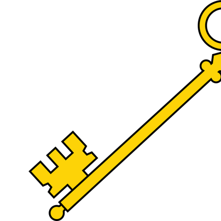 Clipart image of a golden key