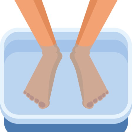 Clipart image of feet soaking in a tub.
