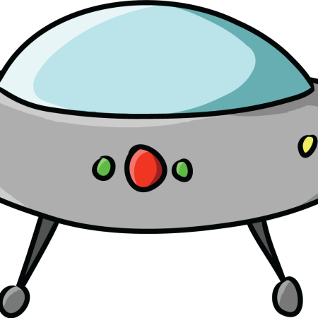 jokey clipart image of a flying saucer