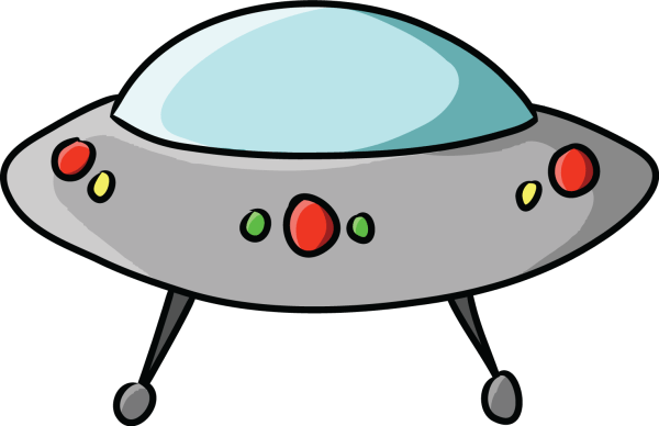 jokey clipart image of a flying saucer