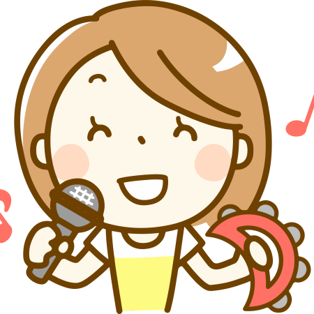 Jokey clipart image of a girl, dinging