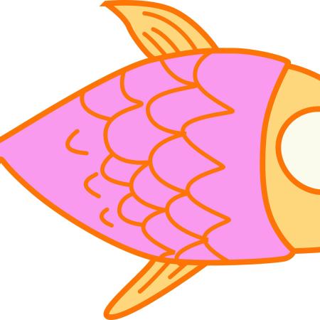 Clipart image of a pink fish.