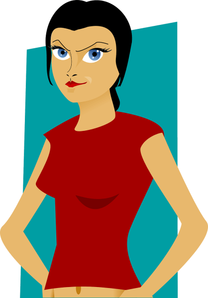 clipart showinggorgeoue, dark-haired girl of about 20-25 years old.