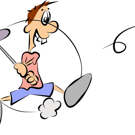 jokey clipart of man playing golf
