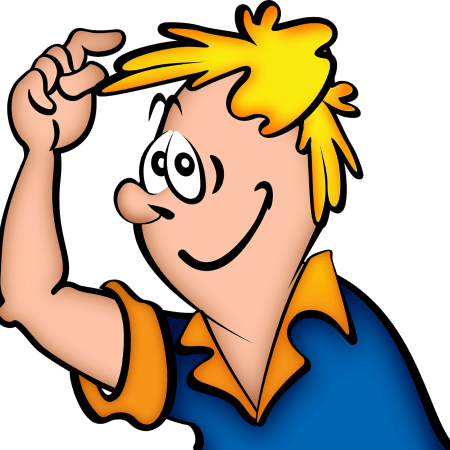 Jokey clipart of a young boy
