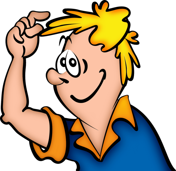 Jokey clipart of a young boy