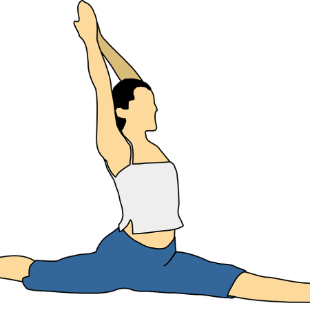 clipart of woman practising yoga, doing the splits