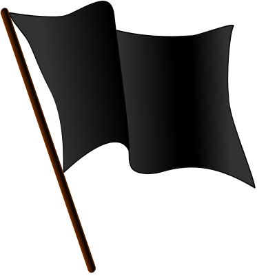 clipart showing a black flag waving