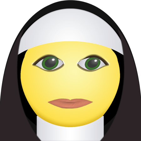 clipart showing a jokey image of a nun