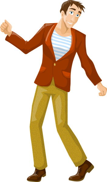 Clipart of a man dancing and celebrating.