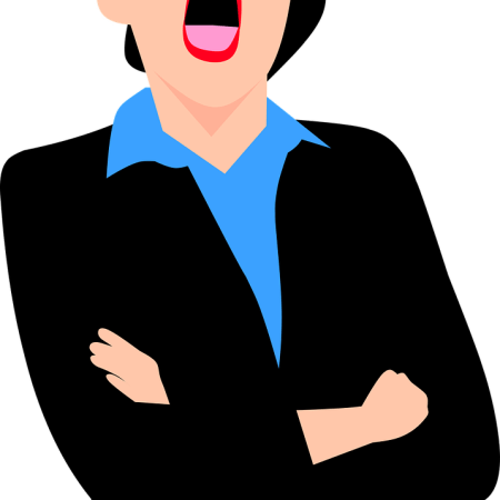 clipart showing a woman shouting.