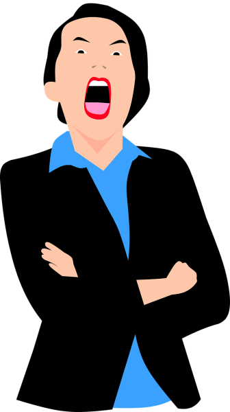 clipart showing a woman shouting.