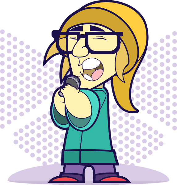 Clipart of a boy/girl singing