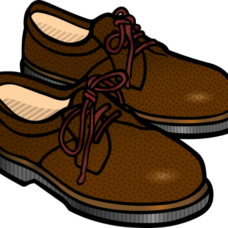 Clipart showing a pair of brown, mens shoes