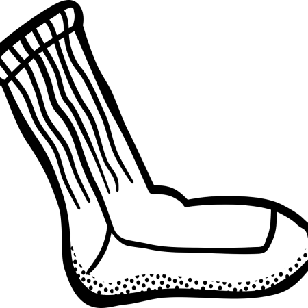 clipart showing a single, white sock.