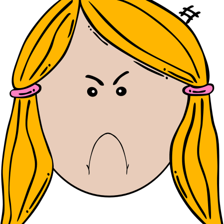 clipart of an angry woman