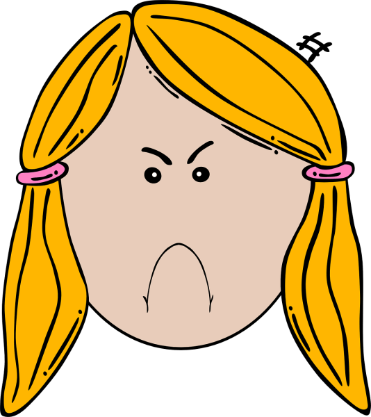clipart of an angry woman