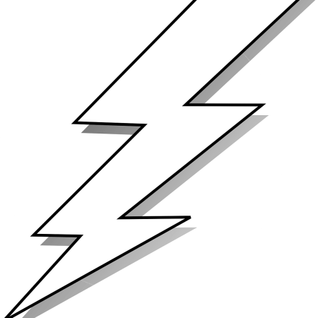 Clipart image of a lightning bolt.