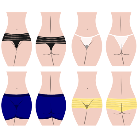 An array of women's panties (clipart)