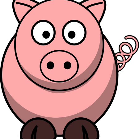 Jokey clipart of a pig.
