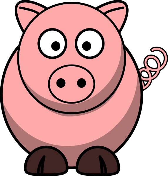 Jokey clipart of a pig.