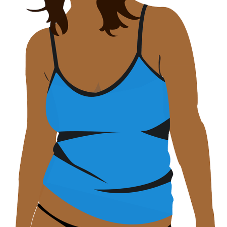 Clipart of a beautiful young woman, dressed only in underwear