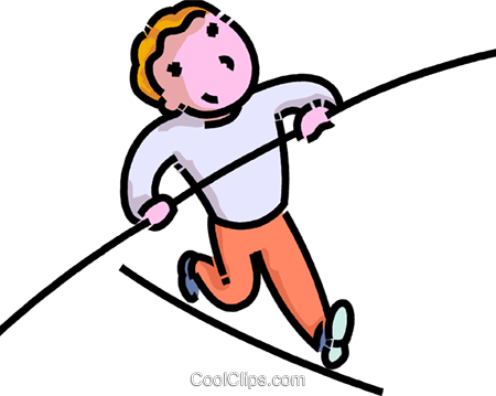 Clipart of a man walking a high-wire