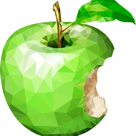 Clipart image of a juicy, green apple