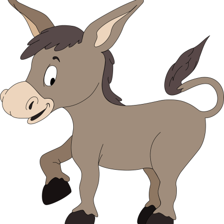 Clipart image of a donkey.
