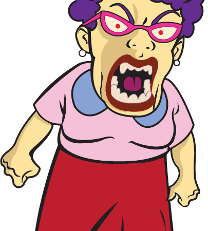 Clipart of an angry school mistress