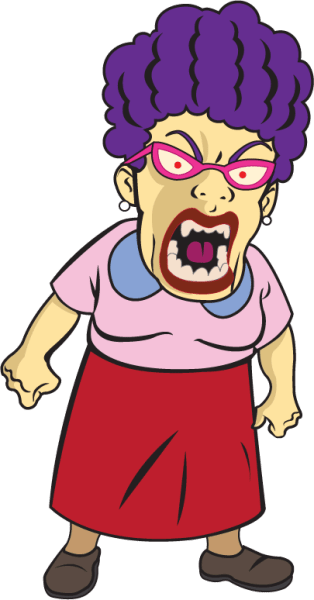 Clipart of an angry school mistress