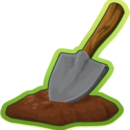 Clipart image of a shovel.