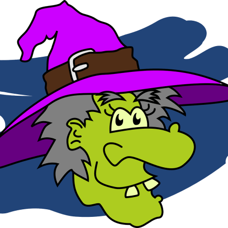 Clipart image of a witch's head