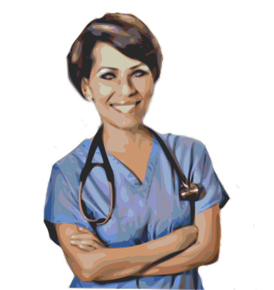 Clipart image of a doctor (female)
