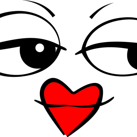 Clipart image of a woman's seductive lips and eyes