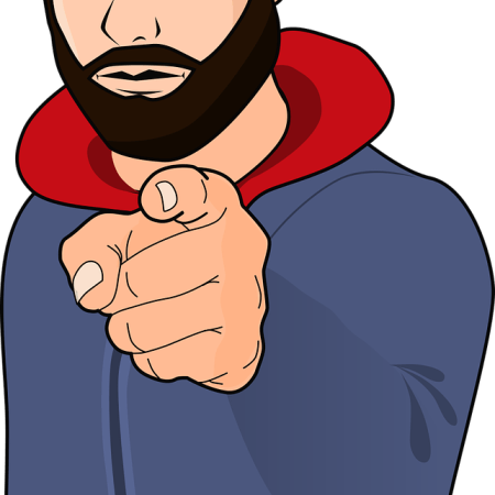 Clipart image of a man wagging his finger.