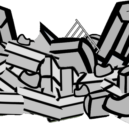 Clipart image of a pile of rubble