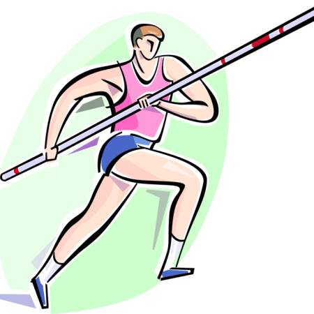 Clipart image of a pole vaulter.