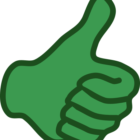 Clipart image of a green hand, giving the thumbs-up sign