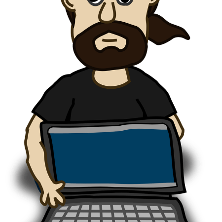 Clipart image of a computer geek.