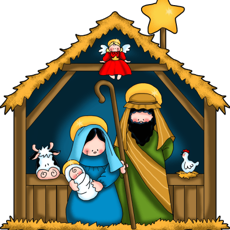 Clipart scene of the nativity