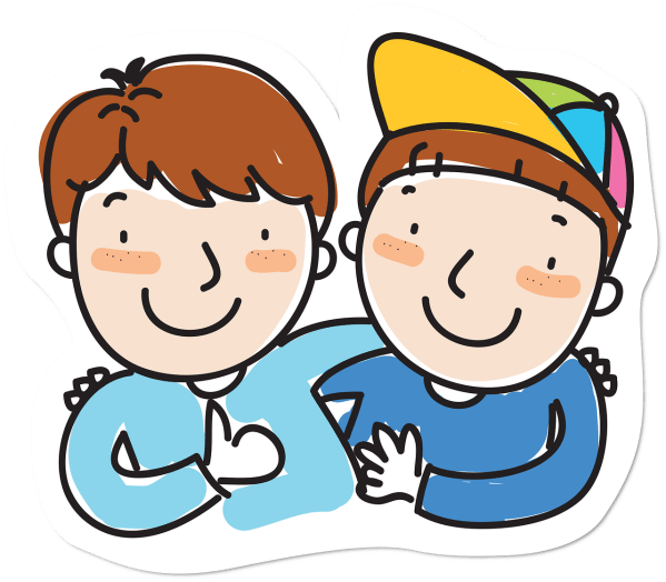 Clipart showing a pair of best friends