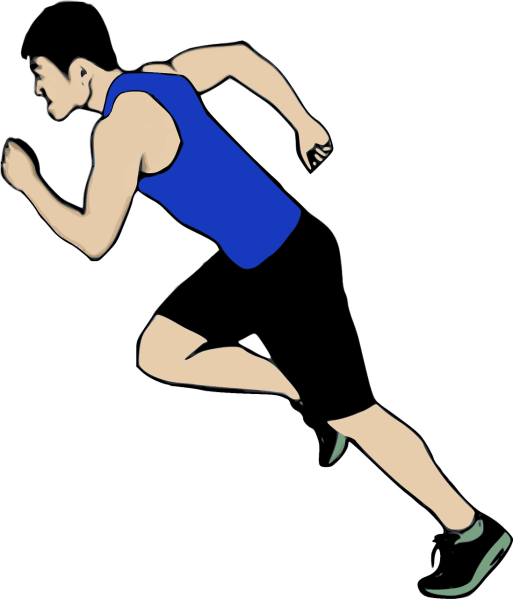 Clipart of a sprinter, racing