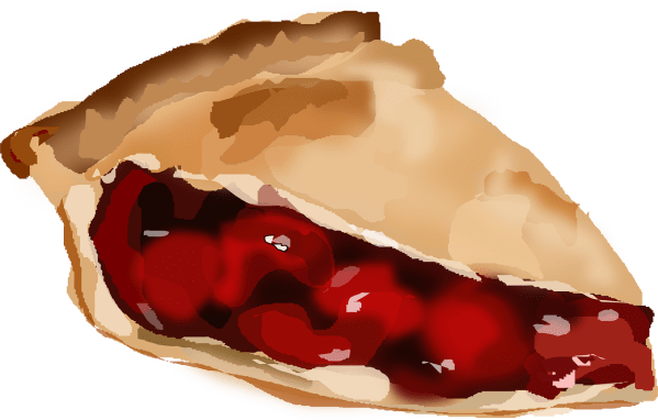 Clipart image of a slice of cherry pie
