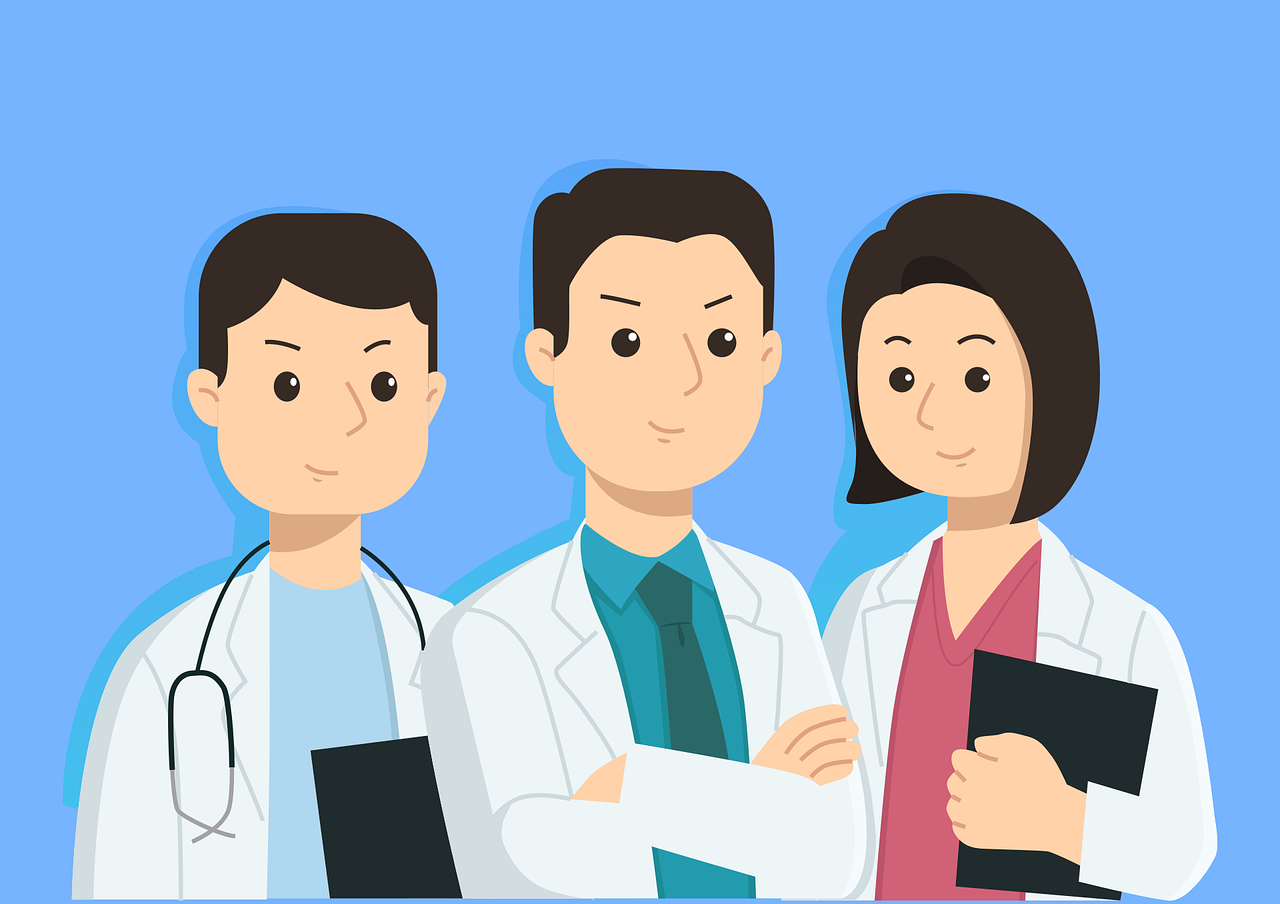 Clipart image of a team of doctors