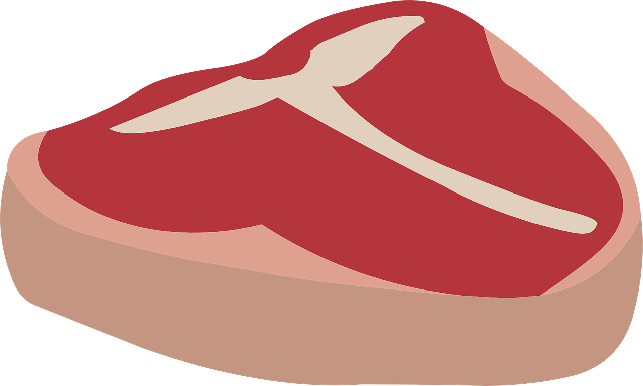 Clipart image of a raw, t-bone steak.