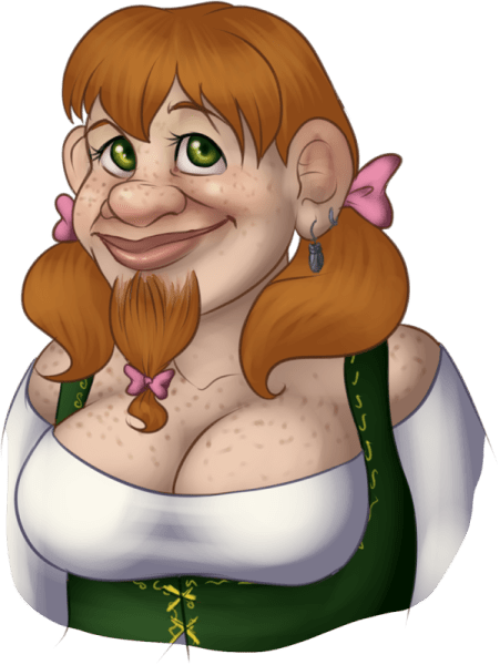 Clipart image of a girl with a beard